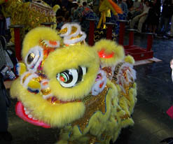 Lion dances at the MetroBank Chinese New Year Celebration