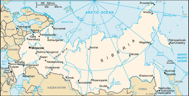 Map of Northern Asia