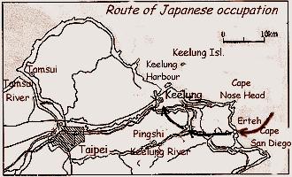 route of Japanese occupation