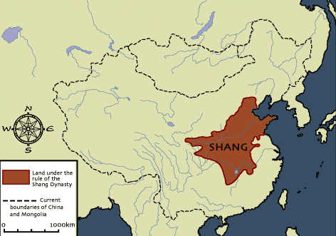 Map of Shang Dynasty